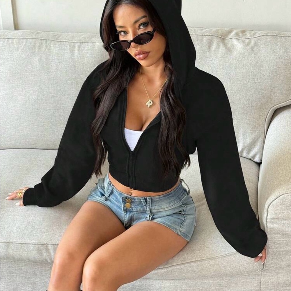 Hoodie 🖤 Cropped Sexy
